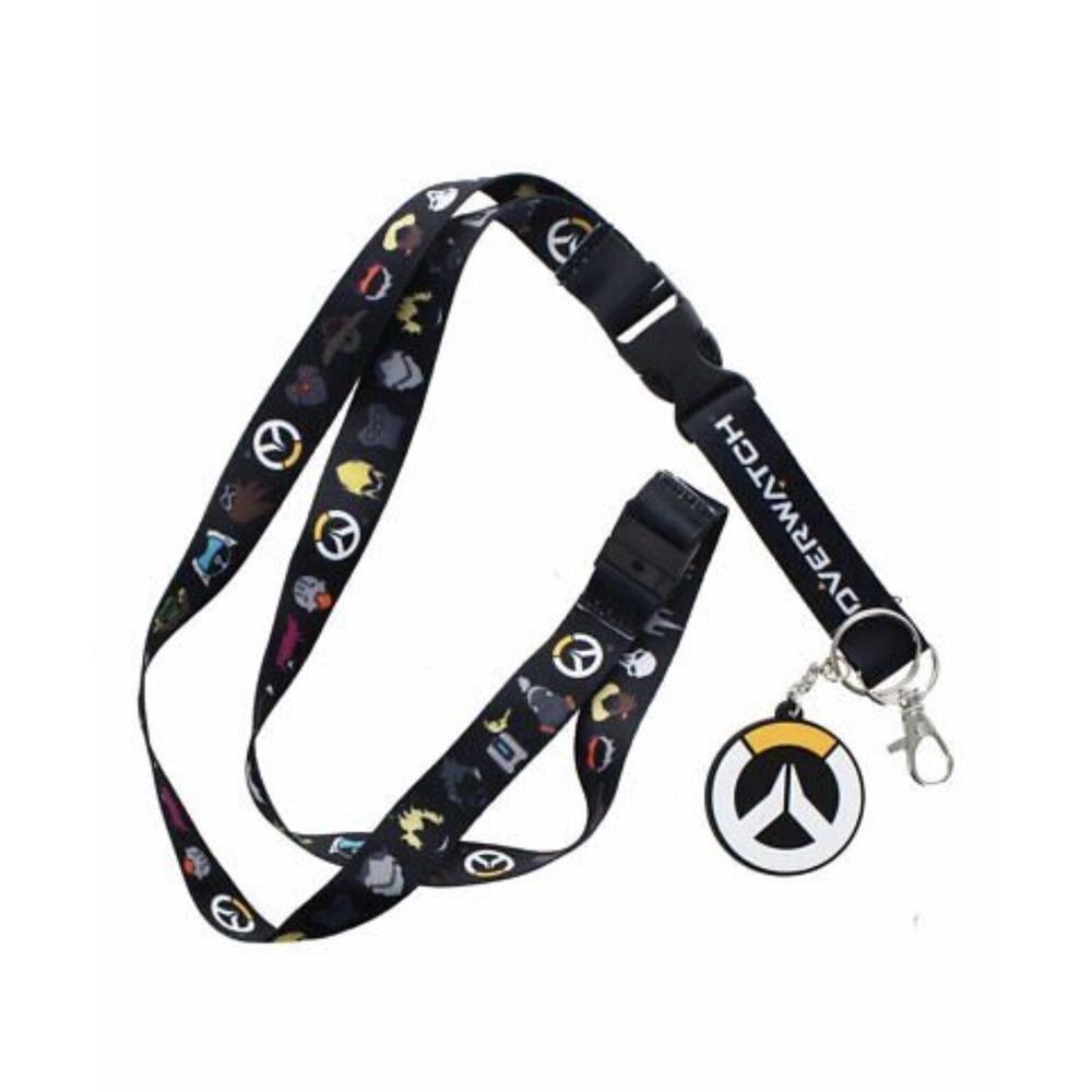 Overwatch Logo Light Up‎ Lanyard Tracer Reaper Widowmaker Winston 2 Sided Black